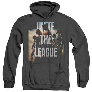 AN OFFCIALLY LICENSED JUSTICE LEAGUE MOVIE DAWN ADULT UNISEX HEATHER PULLOVER HOODIE BLACK