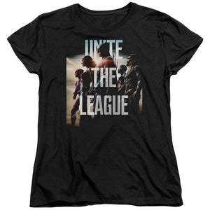 AN OFFCIALLY LICENSED JUSTICE LEAGUE MOVIE DAWN WOMEN'S REGULAR FIT T-SHIRT BLACK