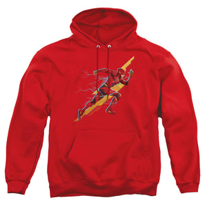 AN OFFCIALLY LICENSED JUSTICE LEAGUE MOVIE FLASH FORWARD ADULT UNISEX PULLOVER HOODIE RED