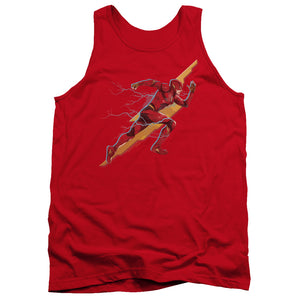 AN OFFCIALLY LICENSED JUSTICE LEAGUE MOVIE FLASH FORWARD ADULT UNISEX TANK TOP RED