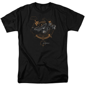 AN OFFCIALLY LICENSED JUSTICE LEAGUE MOVIE BATMOBILE MEN'S REGULAR FIT T-SHIRT BLACK