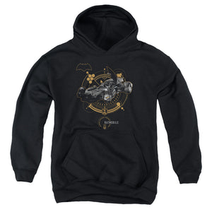 AN OFFCIALLY LICENSED JUSTICE LEAGUE MOVIE BATMOBILE YOUTH HOODIE BLACK