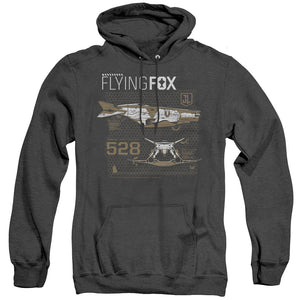 AN OFFCIALLY LICENSED JUSTICE LEAGUE MOVIE FLYING FOX ADULT UNISEX HEATHER PULLOVER HOODIE BLACK