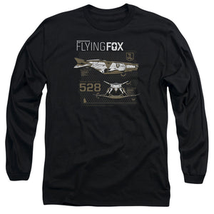 AN OFFCIALLY LICENSED JUSTICE LEAGUE MOVIE FLYING FOX MEN'S LONG SLEEVE T-SHIRT BLACK