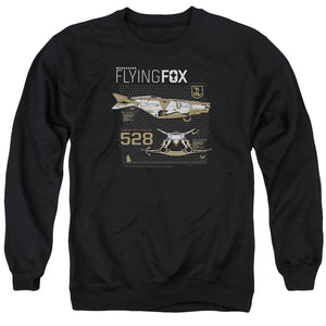 AN OFFCIALLY LICENSED JUSTICE LEAGUE MOVIE FLYING FOX ADULT UNISEX CREWNECK SWEATSHIRT BLACK