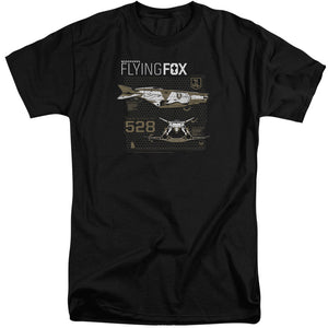 AN OFFCIALLY LICENSED JUSTICE LEAGUE MOVIE FLYING FOX MEN'S TALL FIT T-SHIRT BLACK