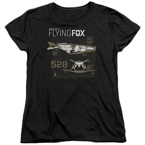 AN OFFCIALLY LICENSED JUSTICE LEAGUE MOVIE FLYING FOX WOMEN'S REGULAR FIT T-SHIRT BLACK