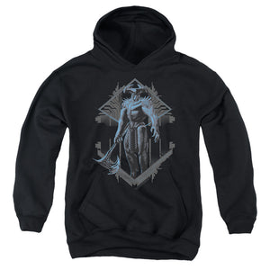 AN OFFCIALLY LICENSED JUSTICE LEAGUE MOVIE STEPPENWOLF TWO TONE YOUTH HOODIE BLACK