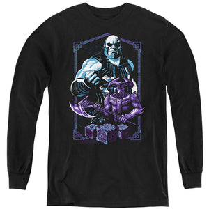 AN OFFCIALLY LICENSED JUSTICE LEAGUE MOVIE AGENTS OF DARKNESS YOUTH LONG SLEEVE T-SHIRT BLACK
