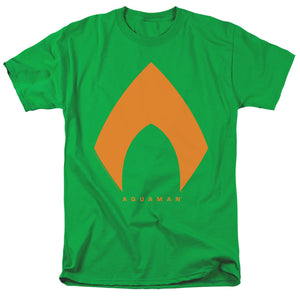 AN OFFCIALLY LICENSED JUSTICE LEAGUE MOVIE AQUAMAN SOLID COLOR MEN'S REGULAR FIT T-SHIRT KELLY GREEN