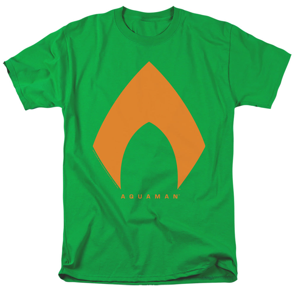 AN OFFCIALLY LICENSED JUSTICE LEAGUE MOVIE AQUAMAN SOLID COLOR MEN'S REGULAR FIT T-SHIRT KELLY GREEN