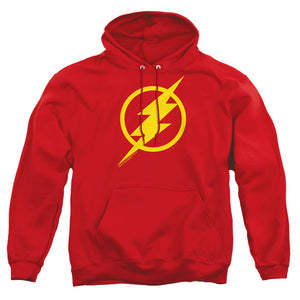 AN OFFCIALLY LICENSED JUSTICE LEAGUE MOVIE FLASH SOLID COLOR ADULT UNISEX PULLOVER HOODIE RED