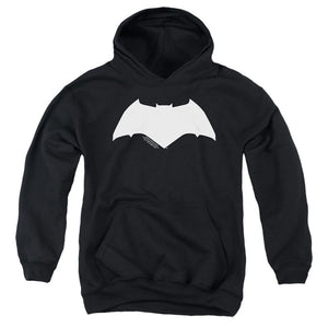 AN OFFCIALLY LICENSED JUSTICE LEAGUE MOVIE BATMAN SOLID COLOR YOUTH HOODIE BLACK