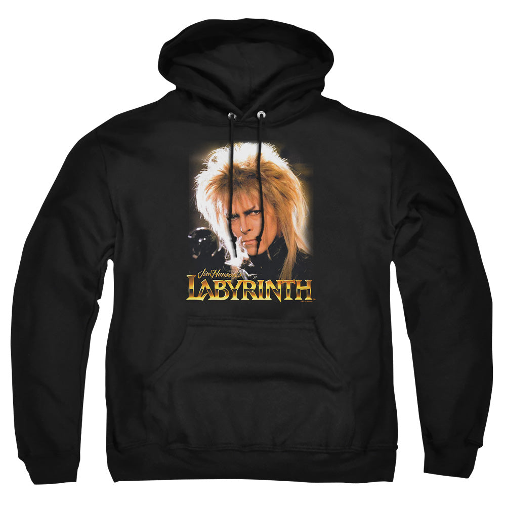 AN OFFCIALLY LICENSED LABYRINTH JARETH ADULT UNISEX PULLOVER HOODIE BLACK