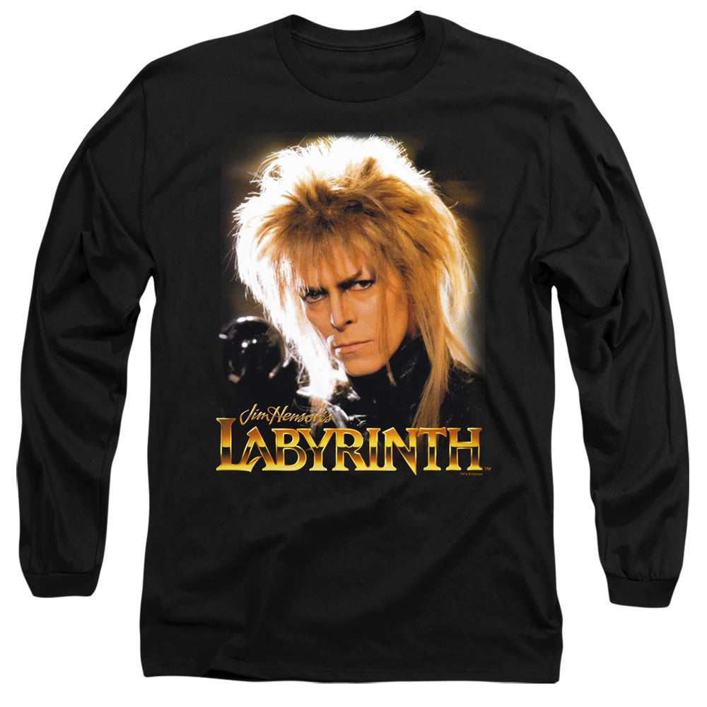 AN OFFCIALLY LICENSED LABYRINTH JARETH MEN'S LONG SLEEVE T-SHIRT BLACK