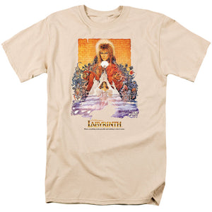 AN OFFCIALLY LICENSED LABYRINTH MOVIE POSTER MEN'S REGULAR FIT T-SHIRT PINK