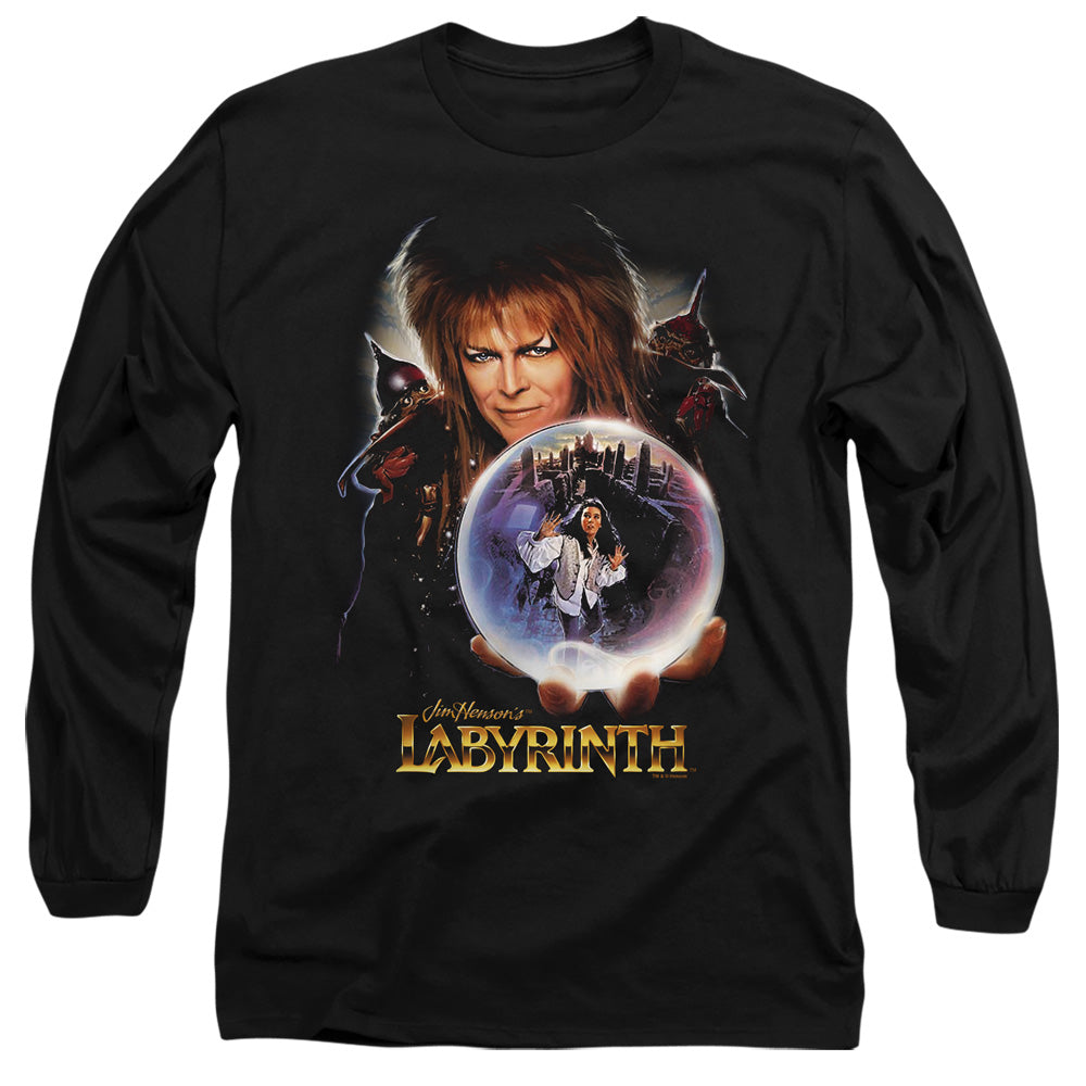 AN OFFCIALLY LICENSED LABYRINTH I HAVE A GIFT MEN'S LONG SLEEVE T-SHIRT BLACK
