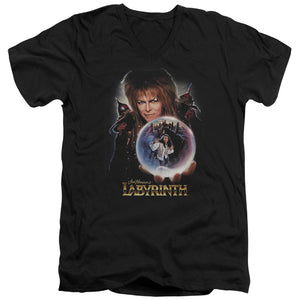AN OFFCIALLY LICENSED LABYRINTH I HAVE A GIFT MEN'S V-NECK T-SHIRT BLACK