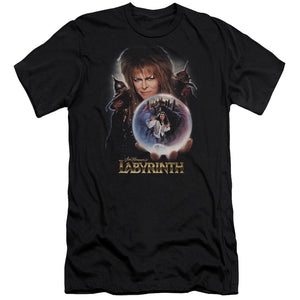 AN OFFCIALLY LICENSED LABYRINTH I HAVE A GIFT MEN'S PREMIUM SLIM FIT T-SHIRT BLACK