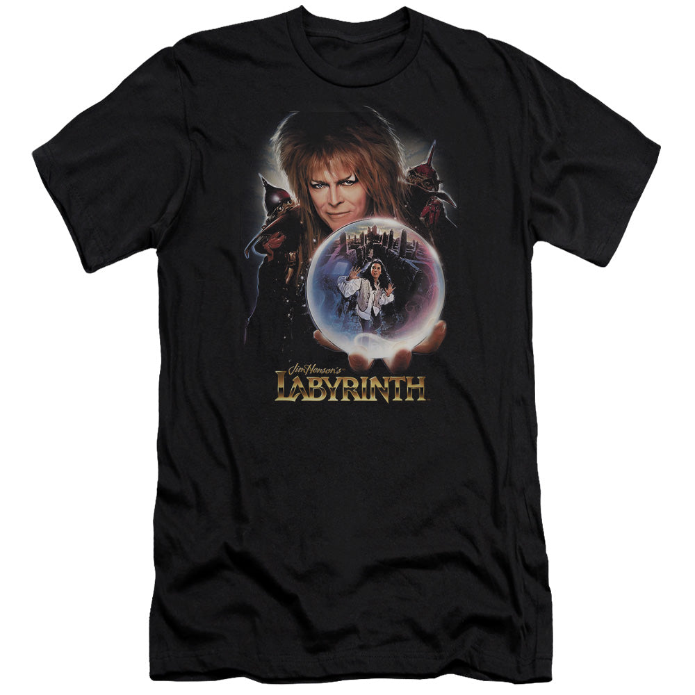 AN OFFCIALLY LICENSED LABYRINTH I HAVE A GIFT MEN'S PREMIUM SLIM FIT T-SHIRT BLACK
