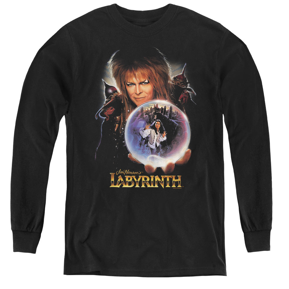 AN OFFCIALLY LICENSED LABYRINTH I HAVE A GIFT YOUTH LONG SLEEVE T-SHIRT BLACK