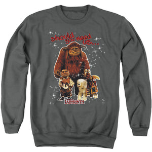 AN OFFCIALLY LICENSED LABYRINTH SHOULD YOU NEED US ADULT UNISEX CREWNECK SWEATSHIRT CHARCOAL