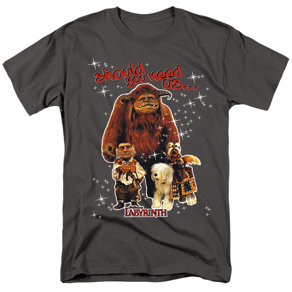 AN OFFCIALLY LICENSED LABYRINTH SHOULD YOU NEED US MEN'S REGULAR FIT T-SHIRT CHARCOAL