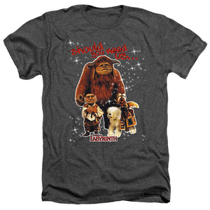 AN OFFCIALLY LICENSED LABYRINTH SHOULD YOU NEED US MEN'S HEATHER T-SHIRT CHARCOAL