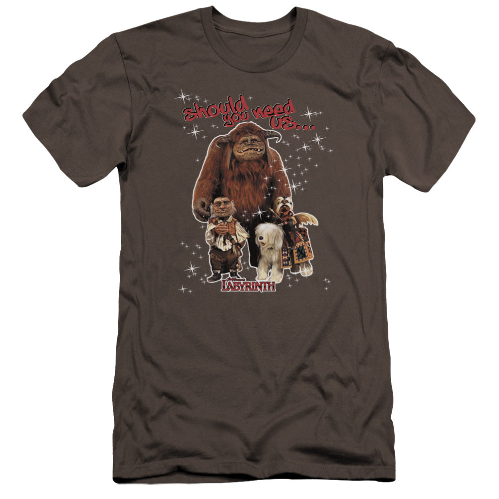 AN OFFCIALLY LICENSED LABYRINTH SHOULD YOU NEED US MEN'S PREMIUM SLIM FIT T-SHIRT CHARCOAL