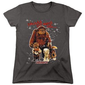 AN OFFCIALLY LICENSED LABYRINTH SHOULD YOU NEED US WOMEN'S REGULAR FIT T-SHIRT CHARCOAL