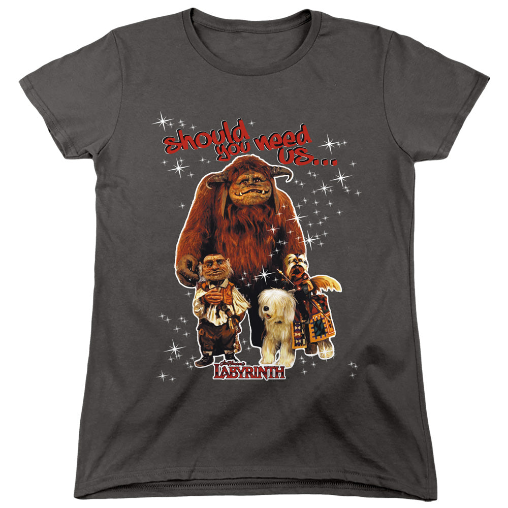 AN OFFCIALLY LICENSED LABYRINTH SHOULD YOU NEED US WOMEN'S REGULAR FIT T-SHIRT CHARCOAL