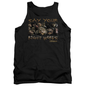 AN OFFCIALLY LICENSED LABYRINTH SAY YOUR RIGHT WORDS ADULT UNISEX TANK TOP BLACK
