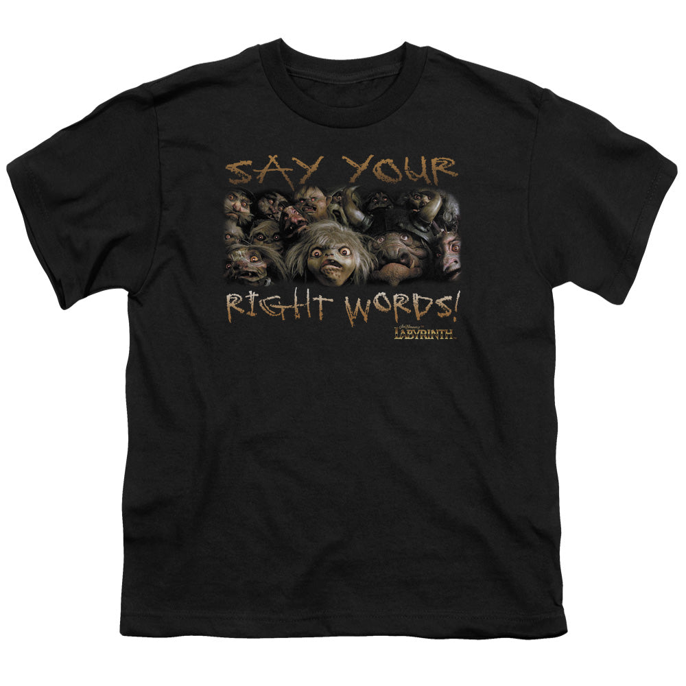 Labyrinth Say Your Right Words Licensed Kid's T-Shirt (Ages 4-7) XS-LG