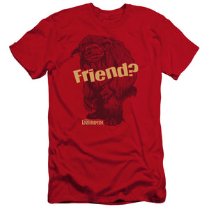 AN OFFCIALLY LICENSED LABYRINTH LUDO FRIEND MEN'S PREMIUM SLIM FIT T-SHIRT RED