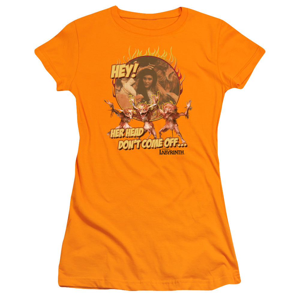 Labyrinth Head Dont Come Off Licensed Women's T-Shirt Juniors XL