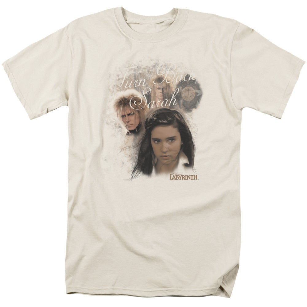 AN OFFCIALLY LICENSED LABYRINTH TURN BACK SARAH MEN'S REGULAR FIT T-SHIRT CREAM
