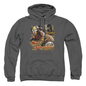 AN OFFCIALLY LICENSED LABYRINTH SIR DIDYMUS ADULT UNISEX PULLOVER HOODIE CHARCOAL