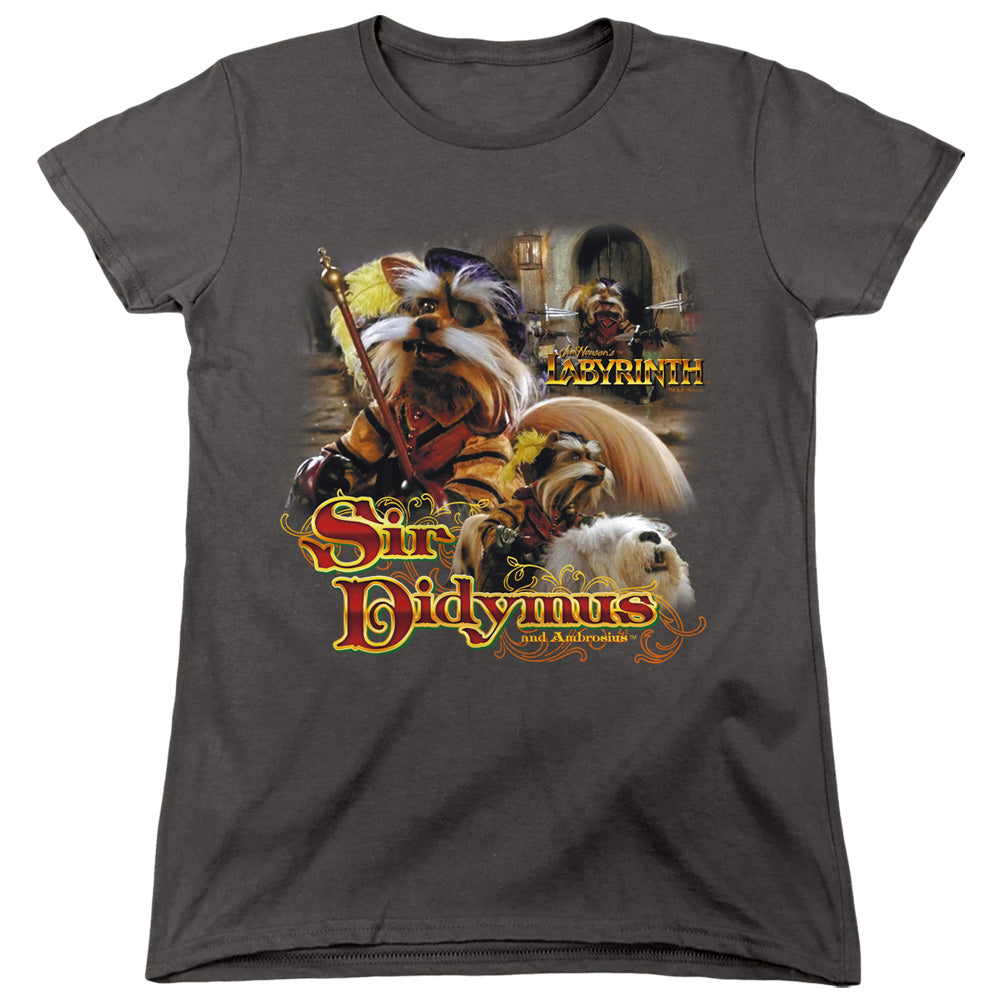 AN OFFCIALLY LICENSED LABYRINTH SIR DIDYMUS WOMEN'S REGULAR FIT T-SHIRT CHARCOAL