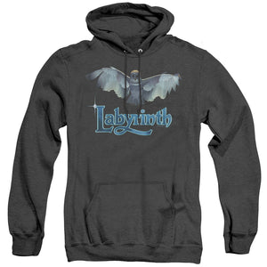 AN OFFCIALLY LICENSED LABYRINTH TITLE SEQUENCE ADULT UNISEX HEATHER PULLOVER HOODIE BLACK