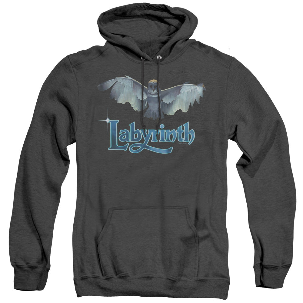 AN OFFCIALLY LICENSED LABYRINTH TITLE SEQUENCE ADULT UNISEX HEATHER PULLOVER HOODIE BLACK
