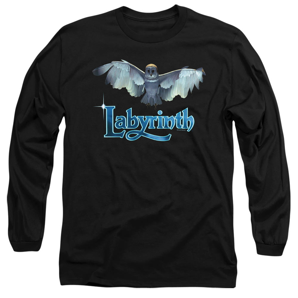 AN OFFCIALLY LICENSED LABYRINTH TITLE SEQUENCE MEN'S LONG SLEEVE T-SHIRT BLACK