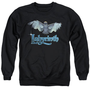 AN OFFCIALLY LICENSED LABYRINTH TITLE SEQUENCE ADULT UNISEX CREWNECK SWEATSHIRT BLACK