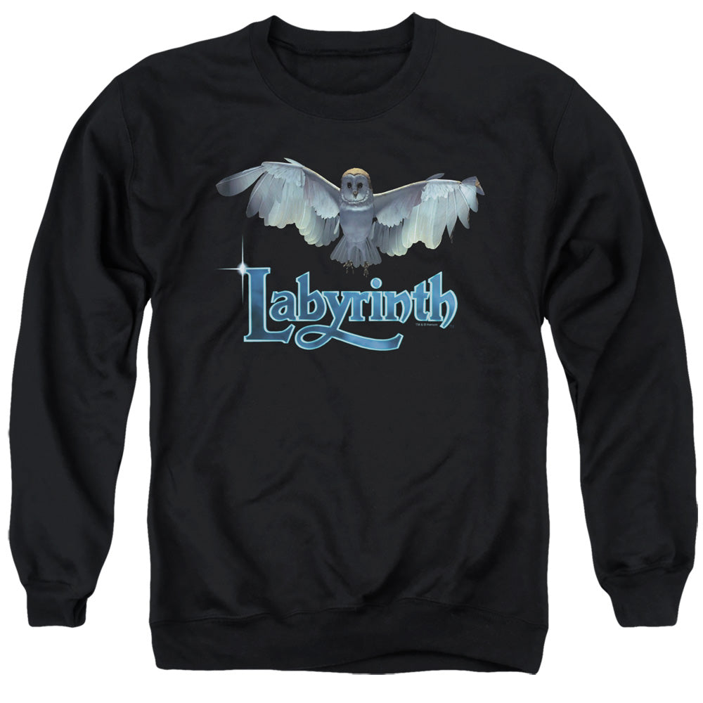 AN OFFCIALLY LICENSED LABYRINTH TITLE SEQUENCE ADULT UNISEX CREWNECK SWEATSHIRT BLACK