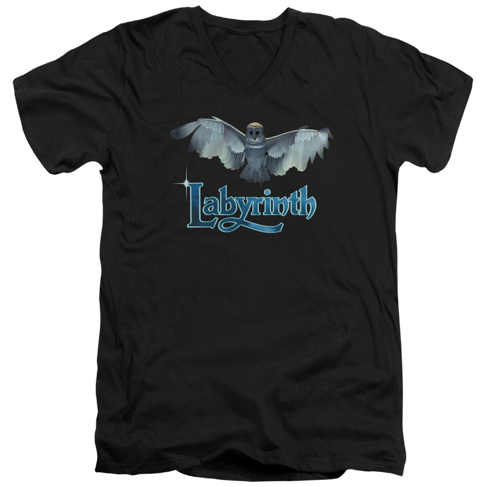 AN OFFCIALLY LICENSED LABYRINTH TITLE SEQUENCE MEN'S V-NECK T-SHIRT BLACK