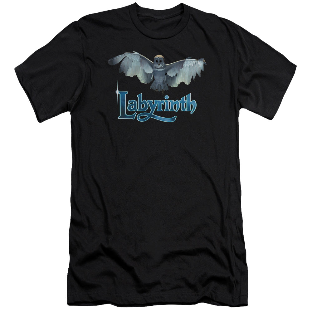 AN OFFCIALLY LICENSED LABYRINTH TITLE SEQUENCE MEN'S PREMIUM SLIM FIT T-SHIRT BLACK