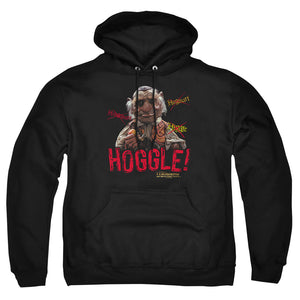AN OFFCIALLY LICENSED LABYRINTH HOGGLE ADULT UNISEX PULLOVER HOODIE BLACK