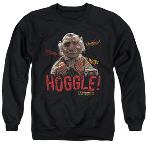 AN OFFCIALLY LICENSED LABYRINTH HOGGLE ADULT UNISEX CREWNECK SWEATSHIRT BLACK