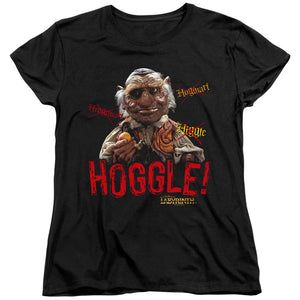 AN OFFCIALLY LICENSED LABYRINTH HOGGLE WOMEN'S REGULAR FIT T-SHIRT BLACK