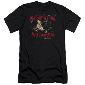 AN OFFCIALLY LICENSED LABYRINTH GOBLINS TOOK MY BROTHER MEN'S PREMIUM SLIM FIT T-SHIRT BLACK
