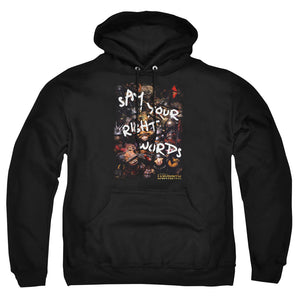 AN OFFCIALLY LICENSED LABYRINTH RIGHT WORDS ADULT UNISEX PULLOVER HOODIE BLACK